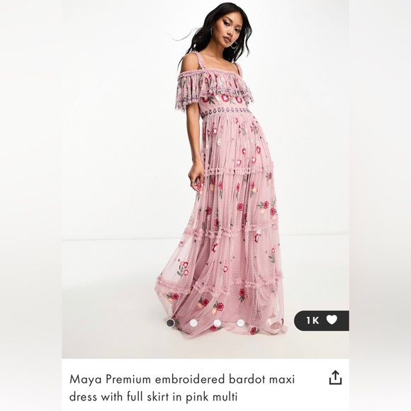 Maya Dresses | Nwt Maya Premium Embroidered Dress | Color: Pink/Purple | Size: 8 | Ashbergman19's Closet